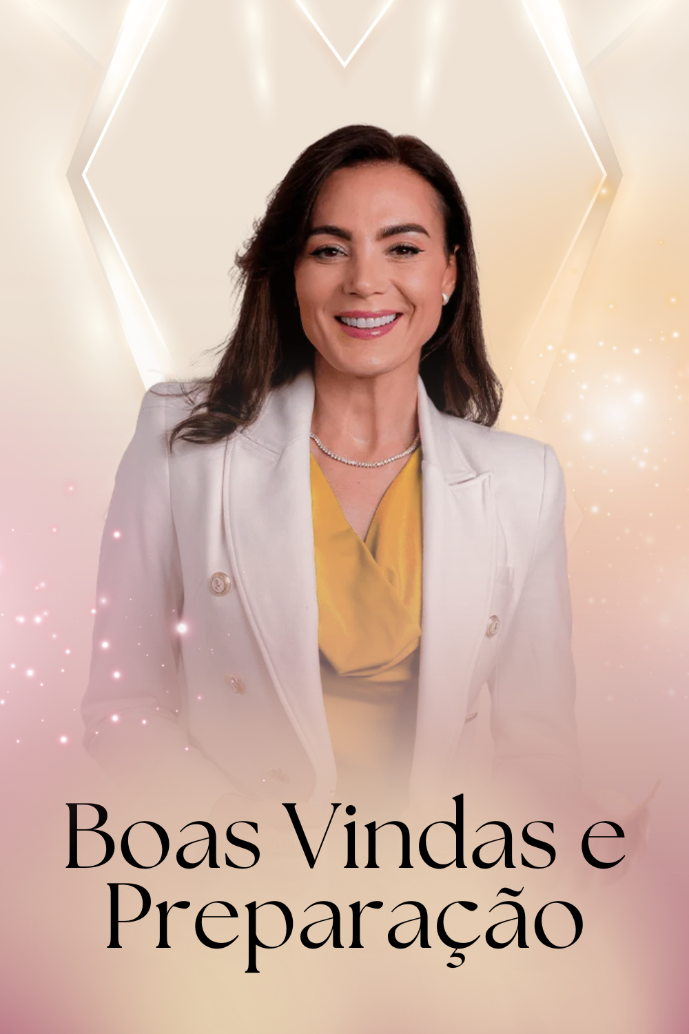 Loris sorrindo, com blazer claro e blusa dourada